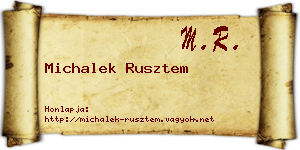 Michalek Rusztem névjegykártya